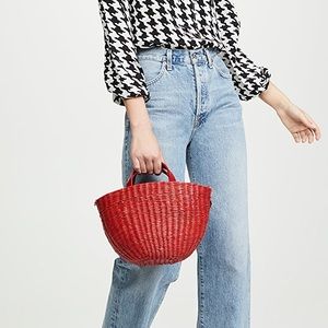 CLARE V Apolline Red Basket handbag